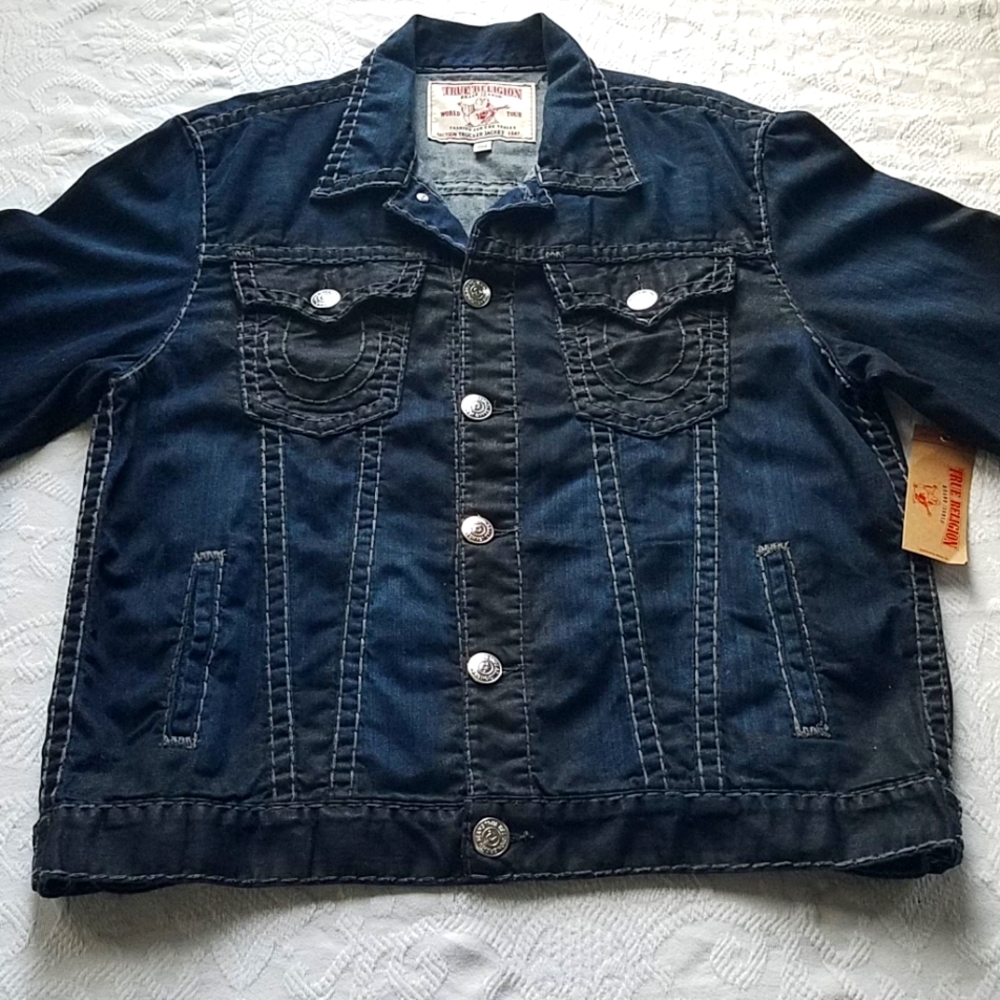 True Religion Trucker Jacket Phantom Super T Size XXXL
